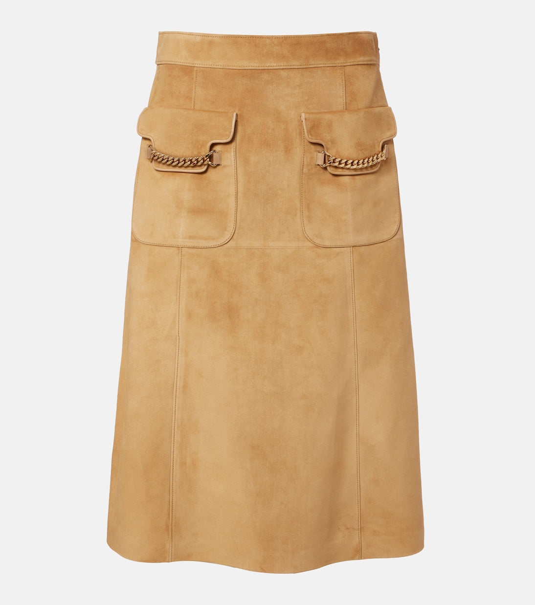 Gucci - Embellished suede midi skirt