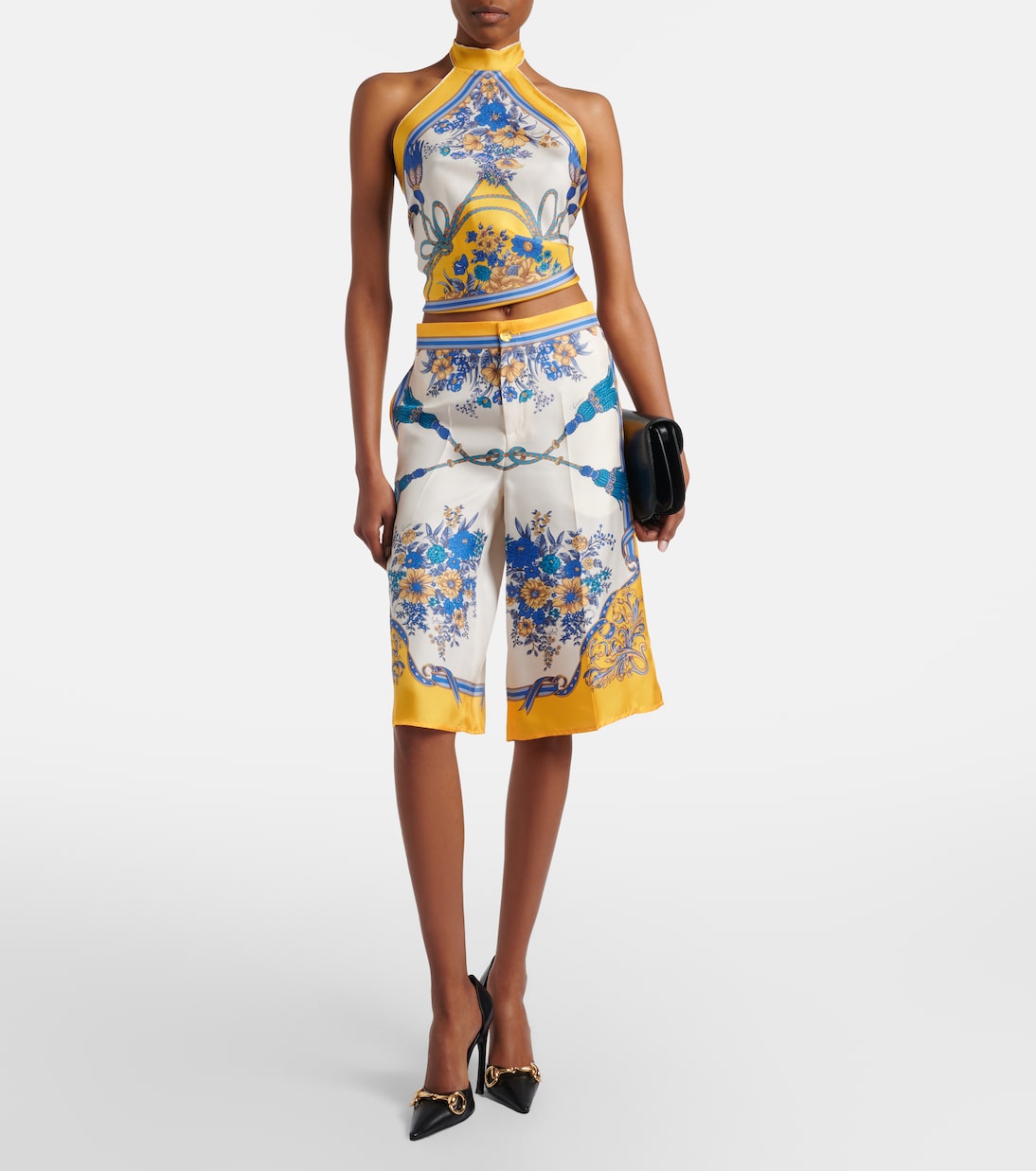 Gucci - Floral silk twill Bermuda shorts