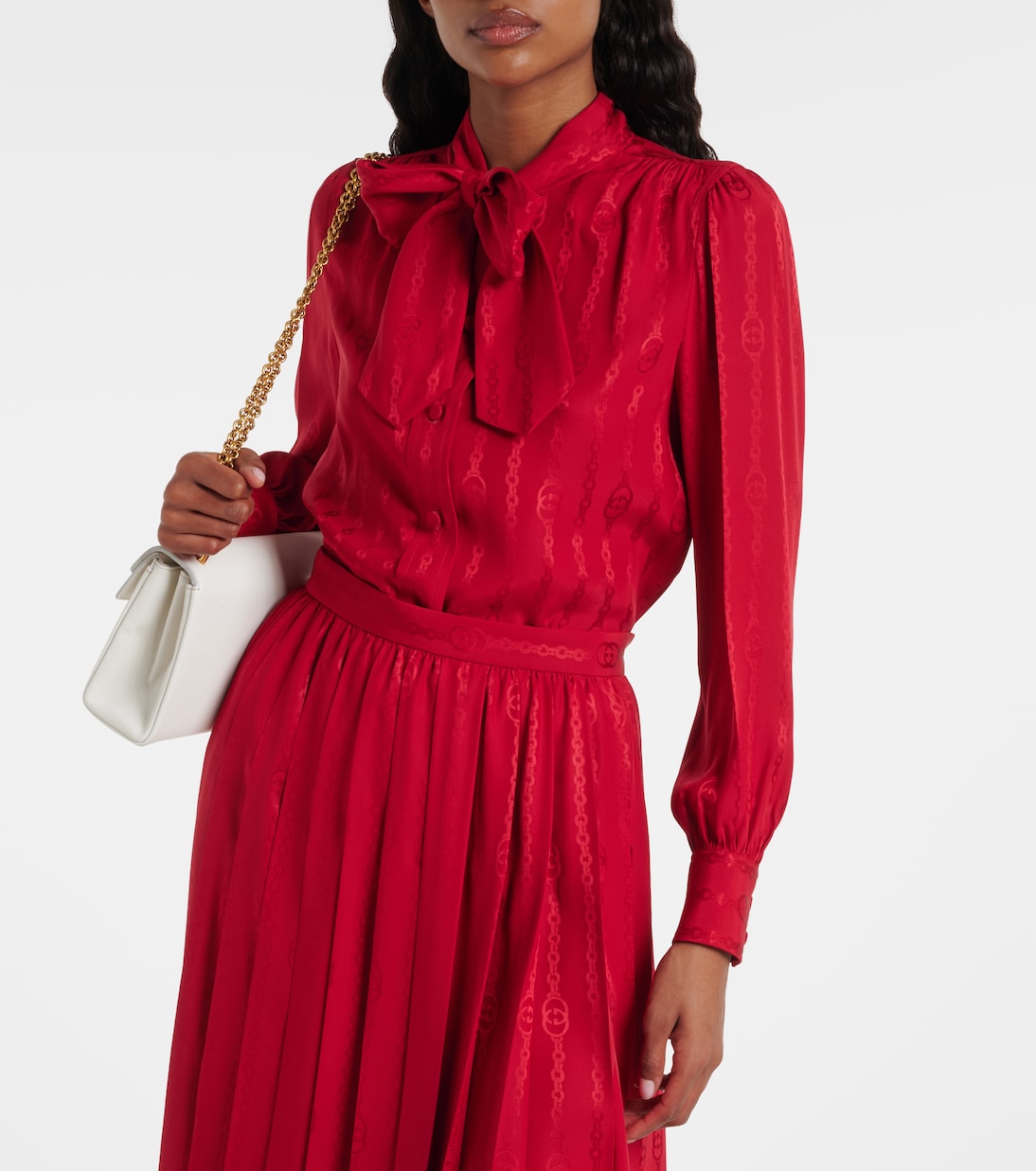 Gucci - Interlocking G silk jacquard blouse