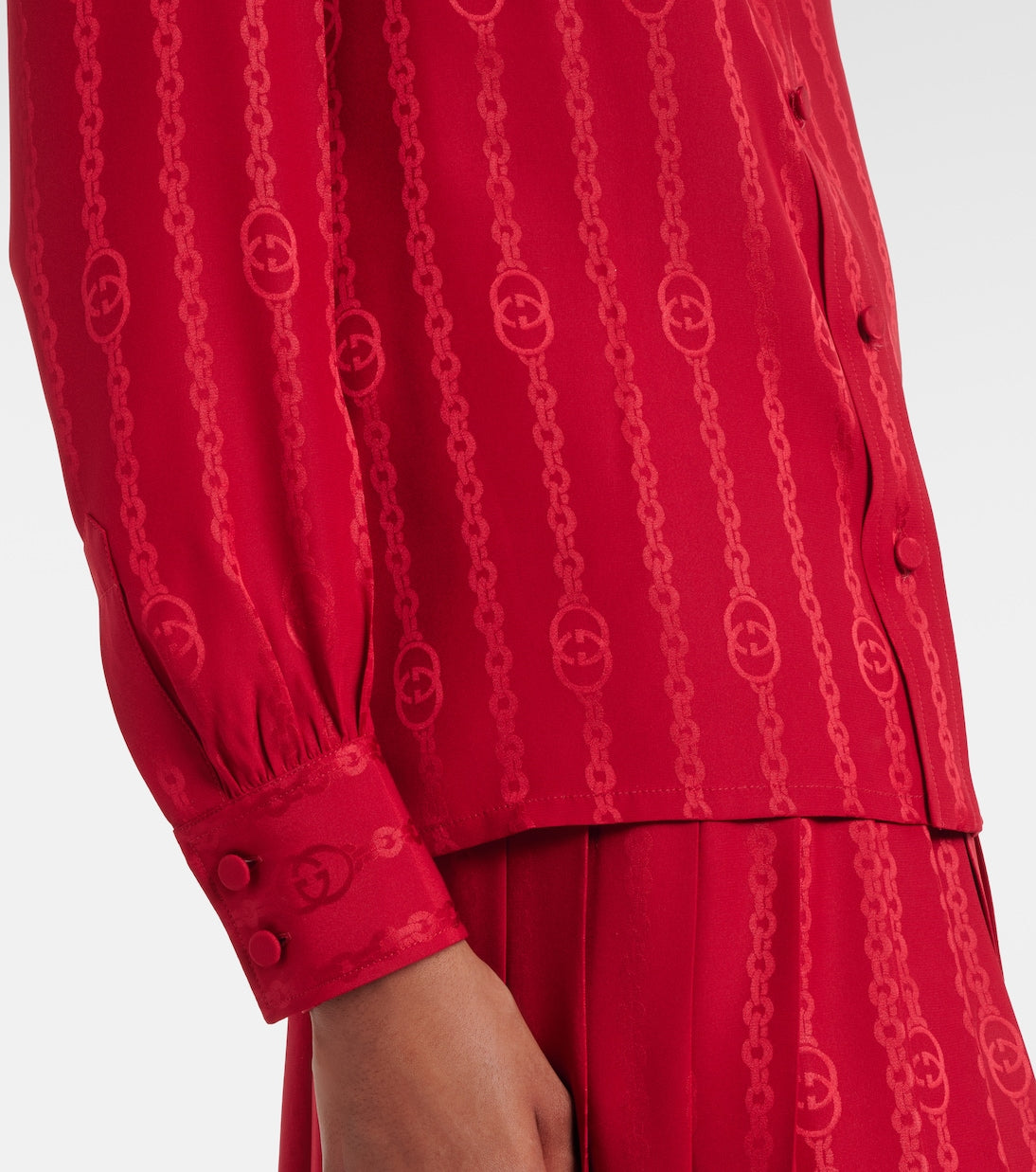 Gucci - Interlocking G silk jacquard blouse