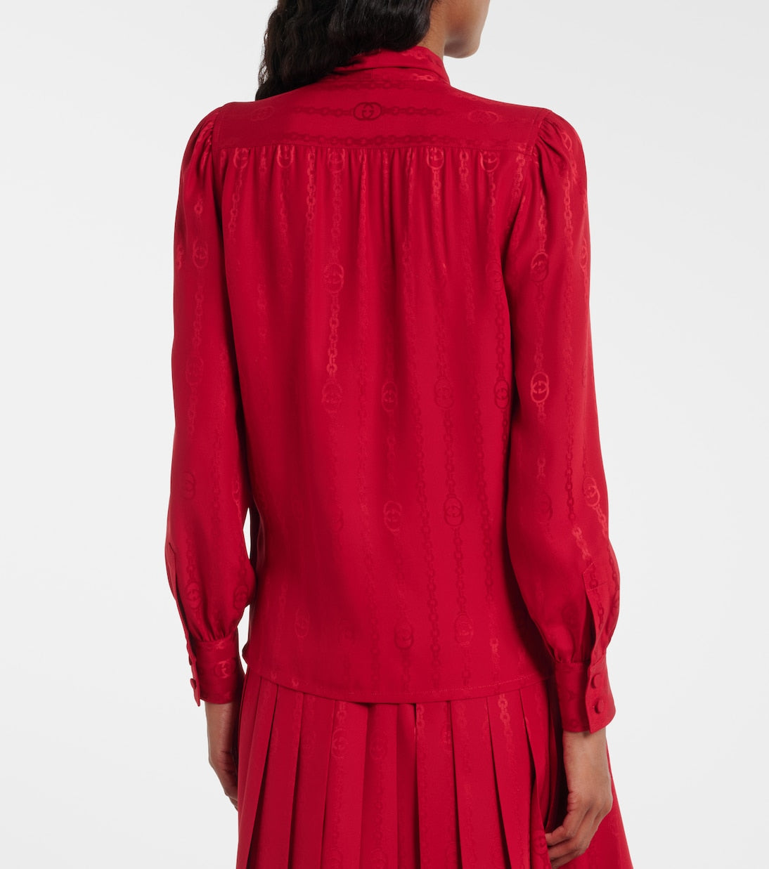 Gucci - Interlocking G silk jacquard blouse