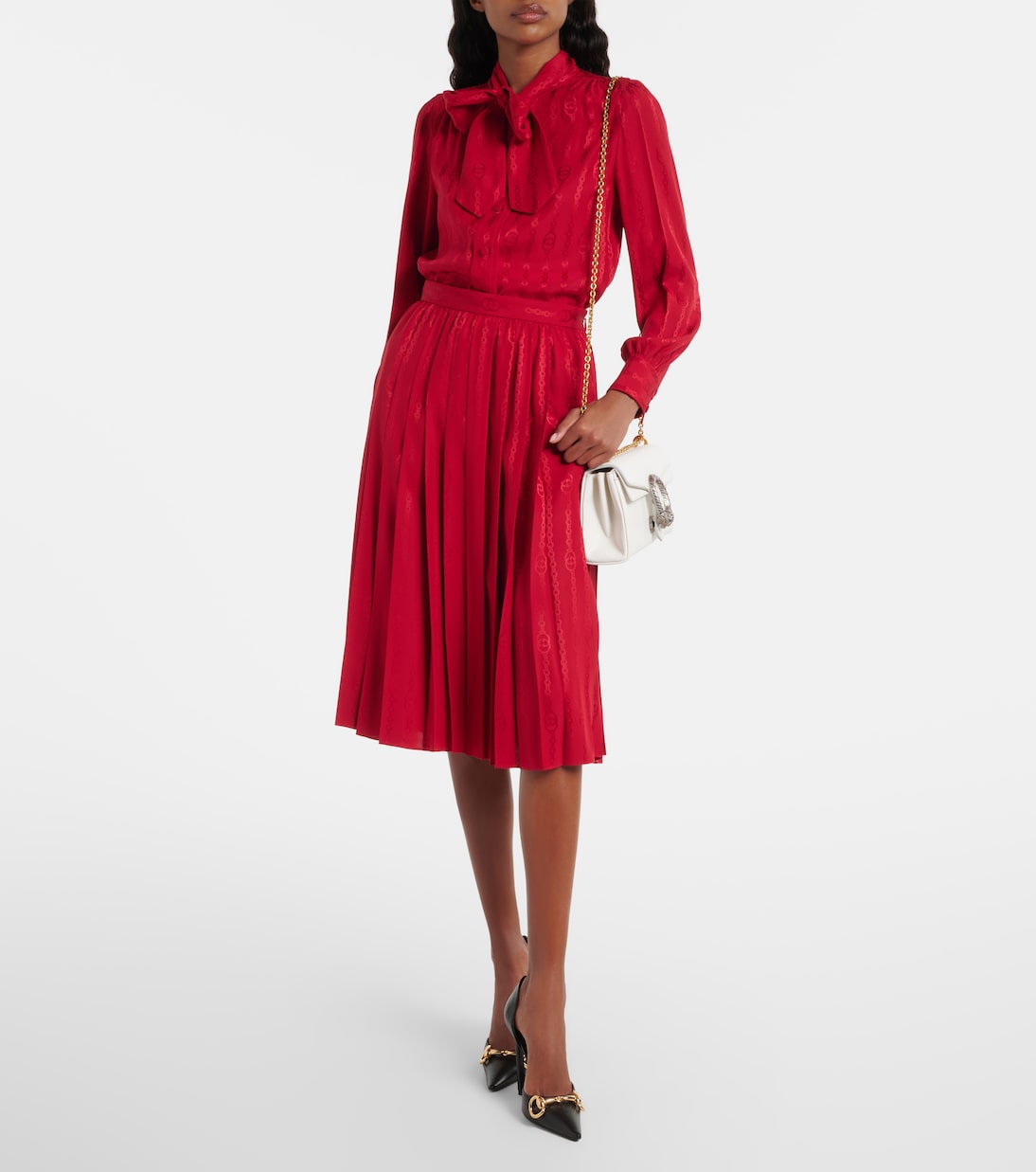 Gucci - Interlocking G silk jacquard blouse