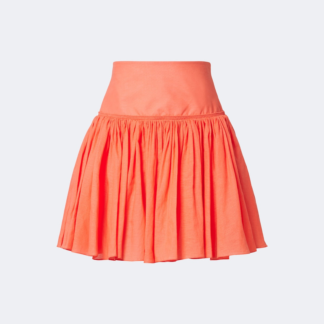Alaïa - Gathered cotton and linen miniskirt