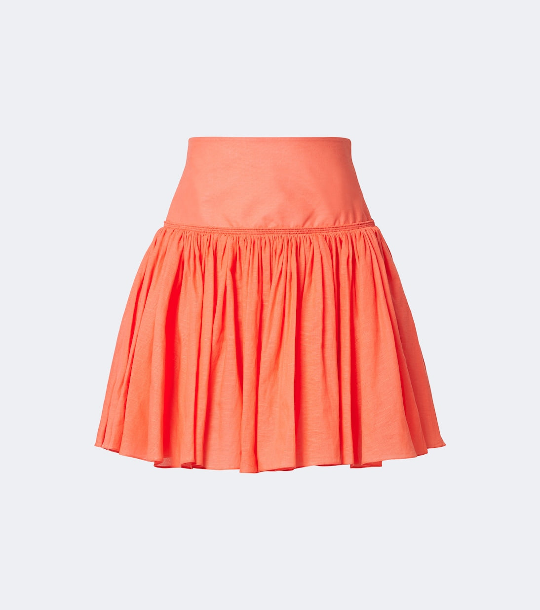 Alaïa - Gathered cotton and linen miniskirt