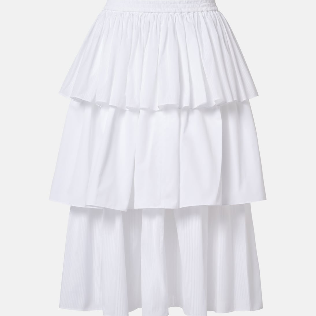 Alaïa - Ruffled tiered cotton midi skirt