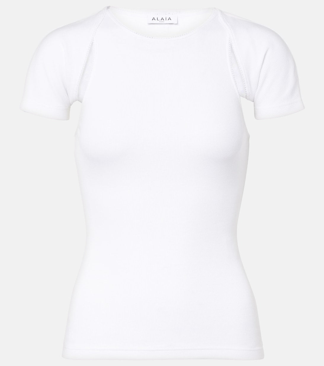 Alaïa - Layered ribbed-knit jersey top