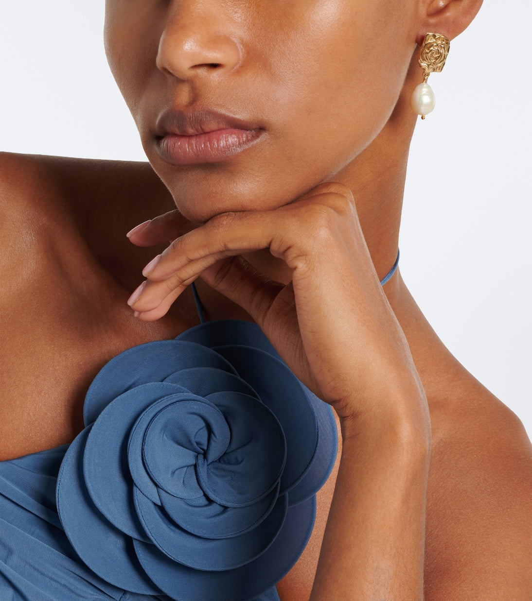 Magda Butrym - Floral faux-pearl drop earrings
