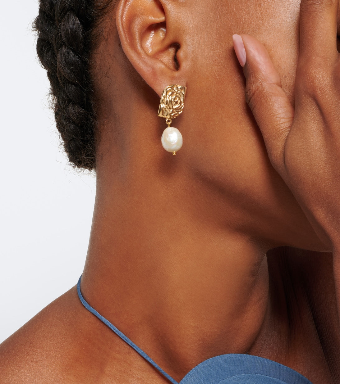 Magda Butrym - Floral faux-pearl drop earrings