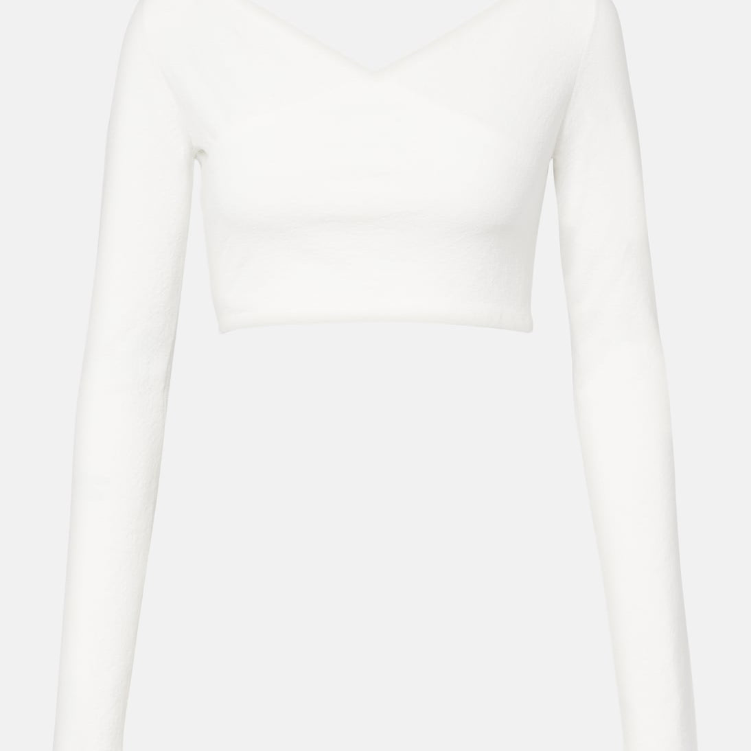 Alaïa - Cotton-blend crêpe wrap top