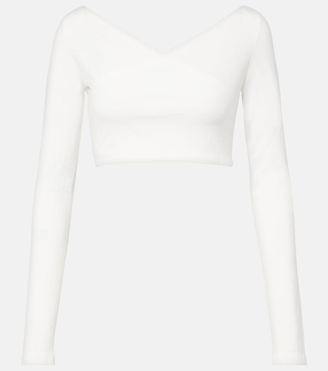 Alaïa - Cotton-blend crêpe wrap top