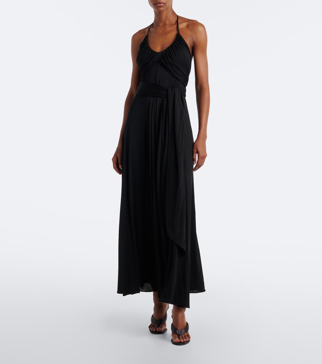 Alaïa - Draped jersey maxi dress
