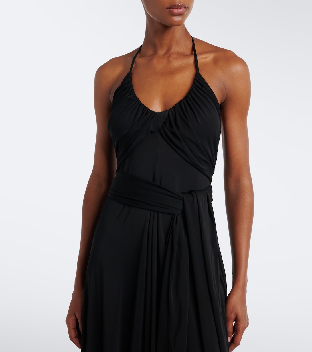 Alaïa - Draped jersey maxi dress