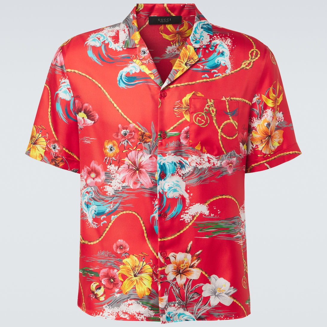Gucci - Floral silk twill bowling shirt