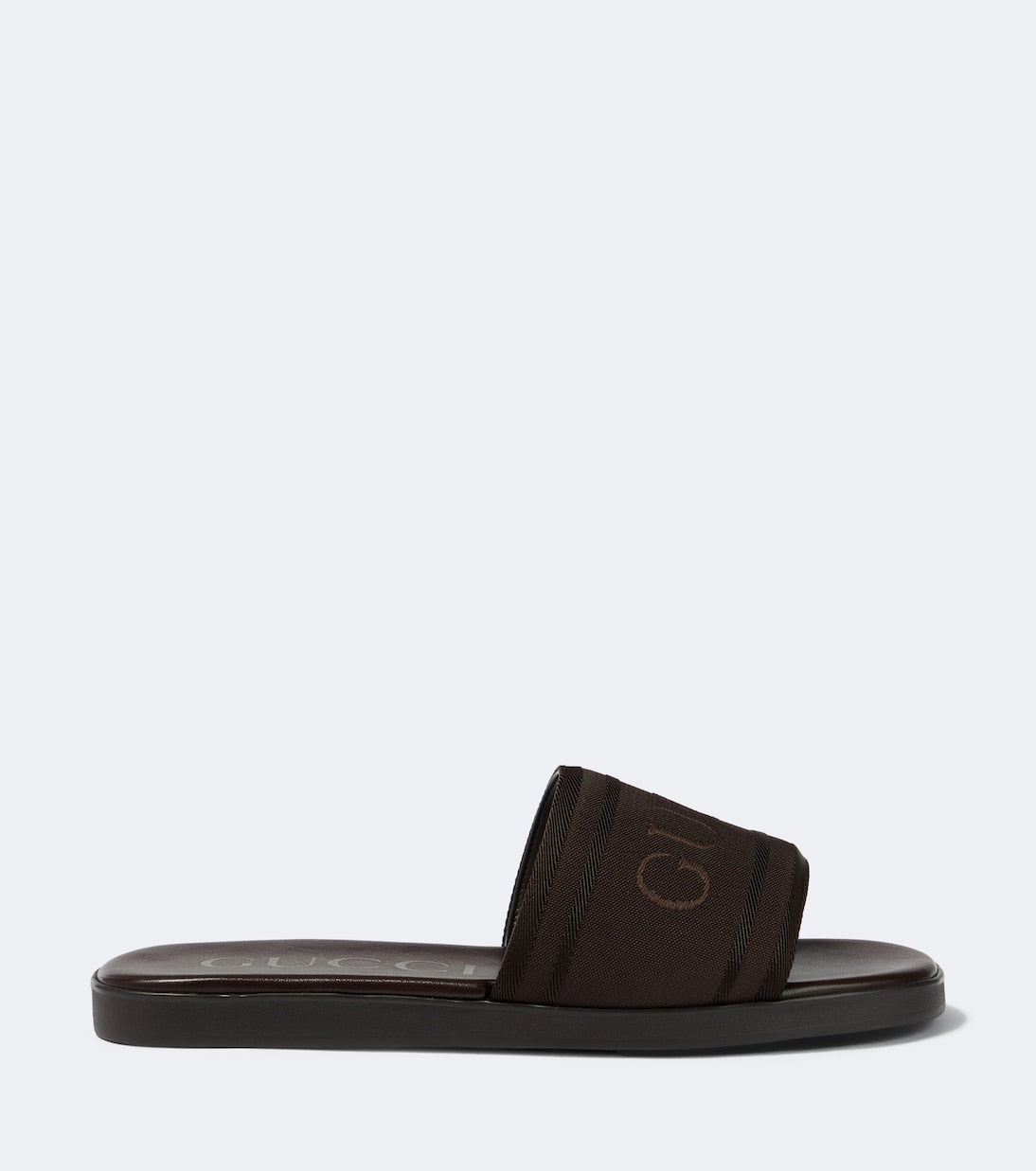Gucci - Logo canvas and leather slides