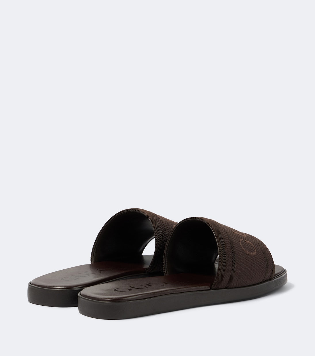 Gucci - Logo canvas and leather slides