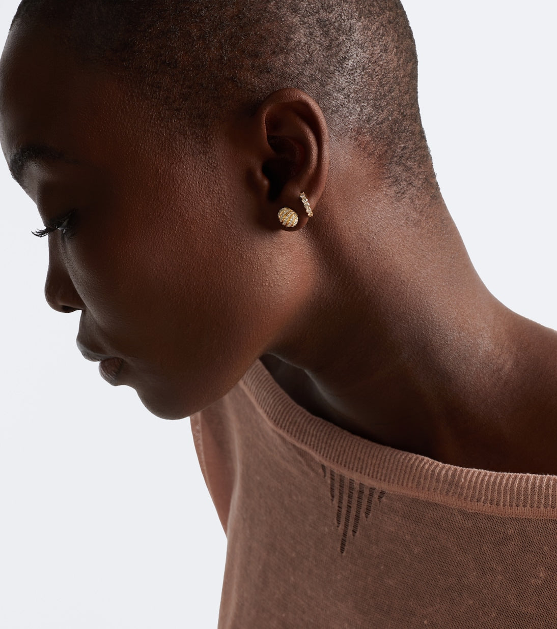 David Yurman - Sculpted Cable 18kt gold earrings with diamonds