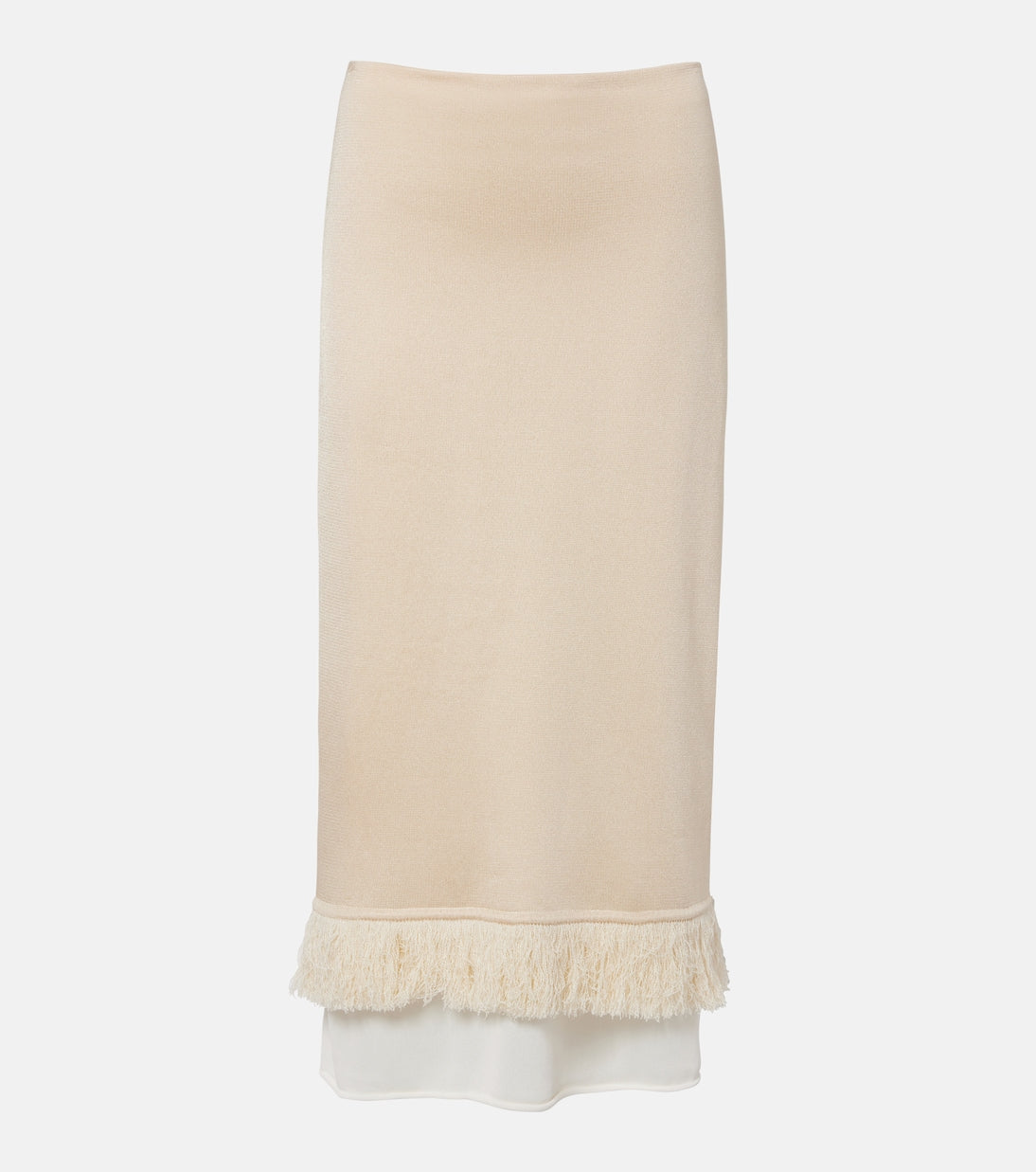 Bottega Veneta - Layered knitted silk midi skirt