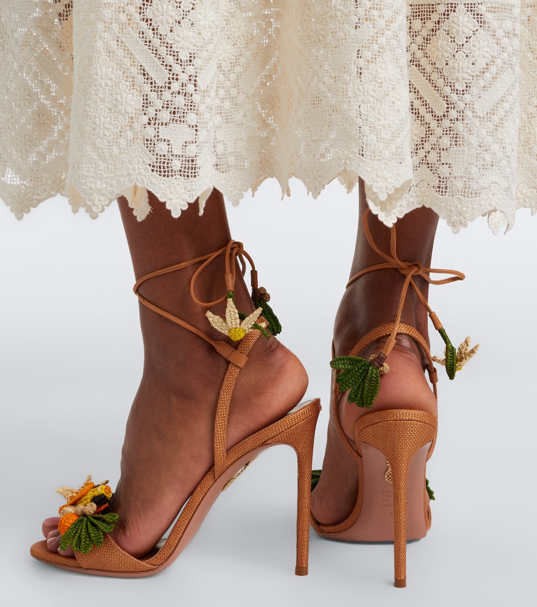 Aquazzura - Birdsong raffia sandals