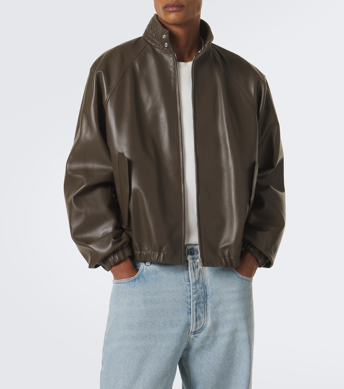 Bottega Veneta - Intrecciato leather blouson jacket