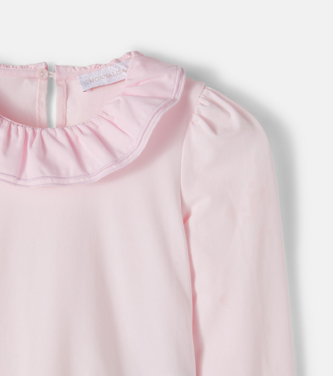 Monnalisa - Ruffled cotton-blend jersey top
