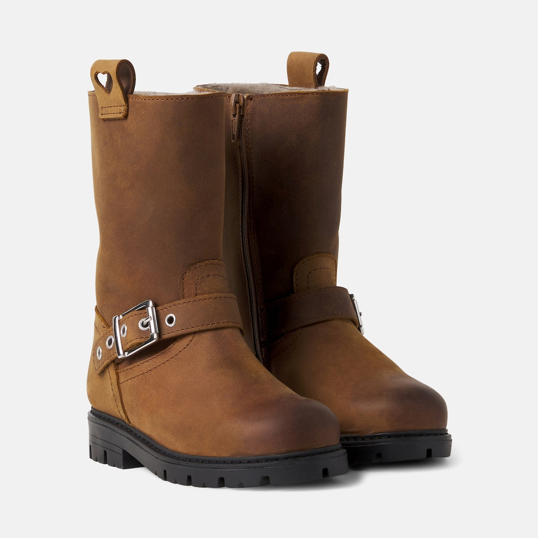 Monnalisa - Shearling-lined leather boots