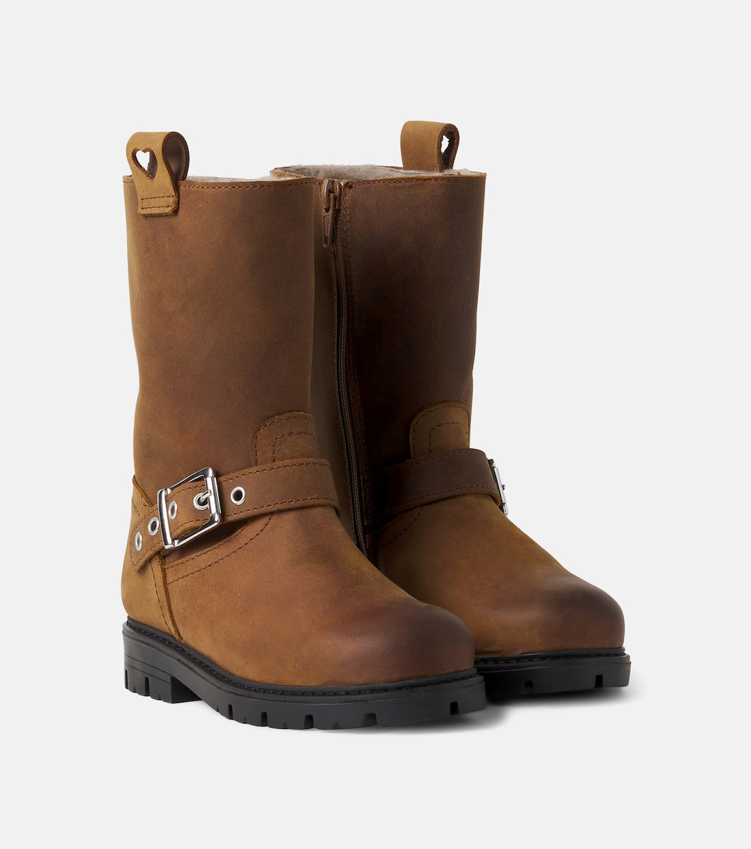 Monnalisa - Shearling-lined leather boots