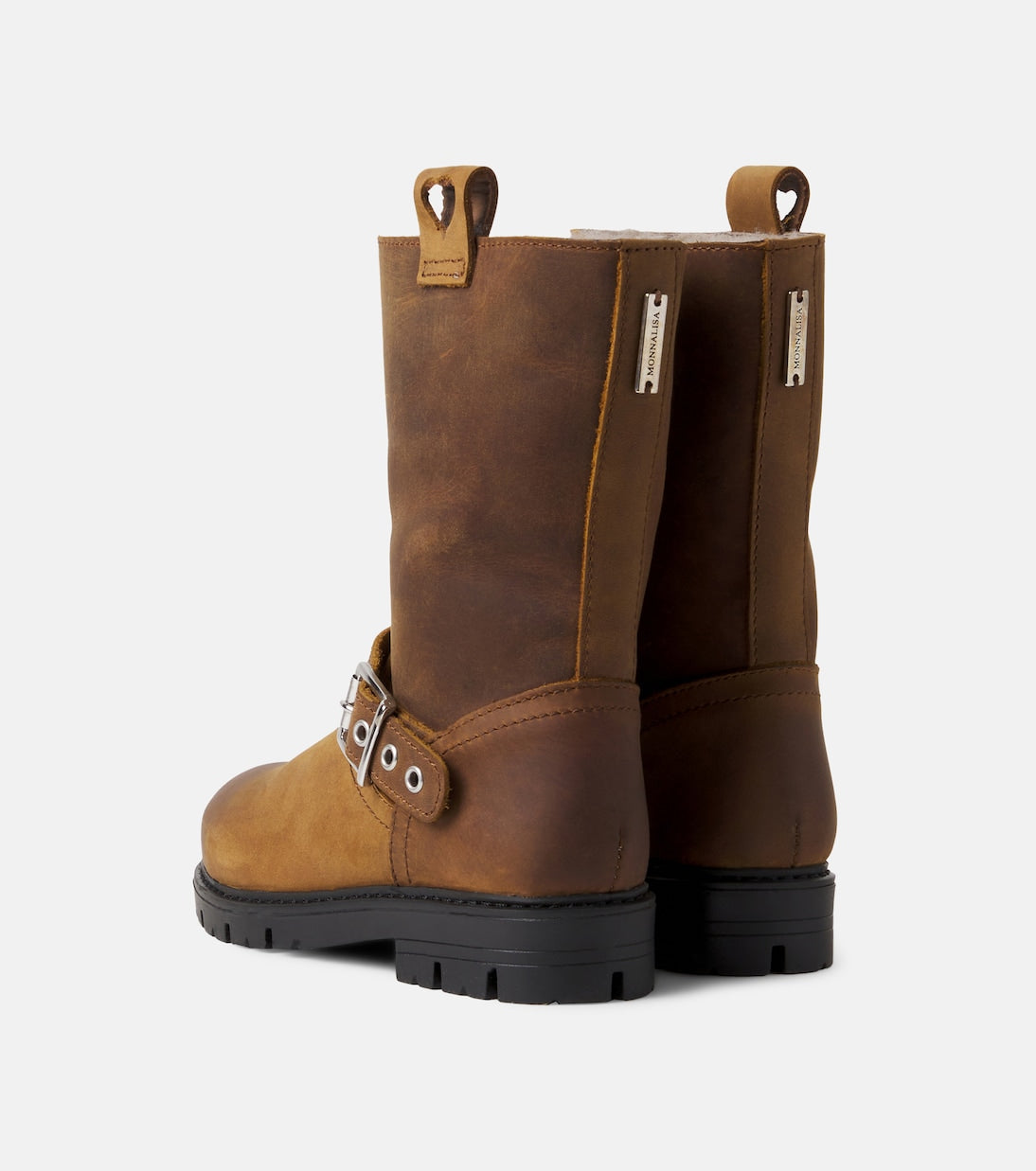 Monnalisa - Shearling-lined leather boots