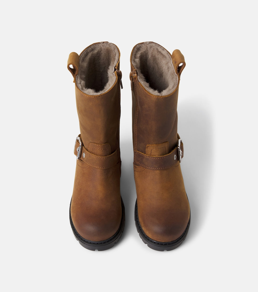 Monnalisa - Shearling-lined leather boots