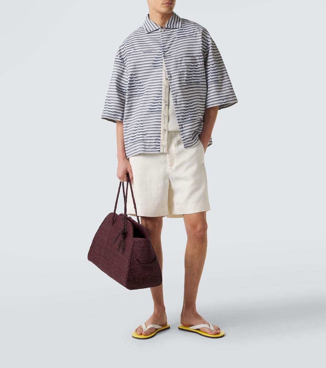 Jacquemus - Plage striped cotton bowling shirt