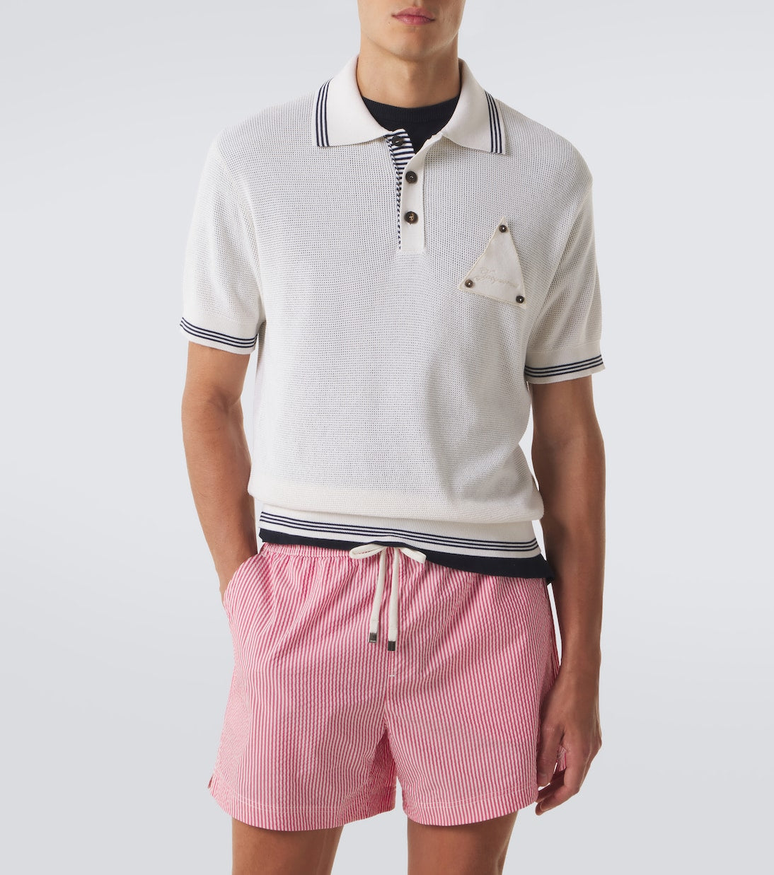 Jacquemus - Voilier waffe-knit silk and cotton polo shirt