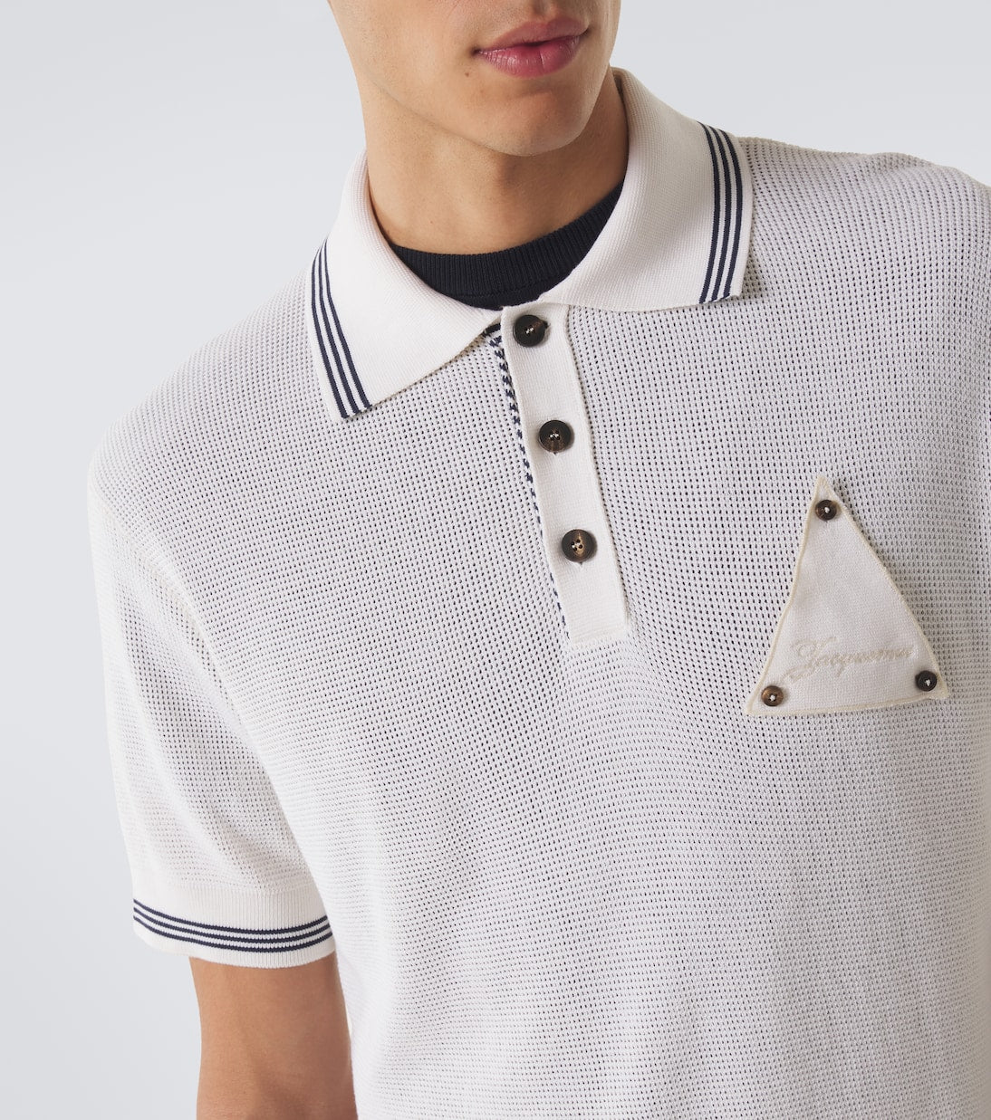 Jacquemus - Voilier waffe-knit silk and cotton polo shirt