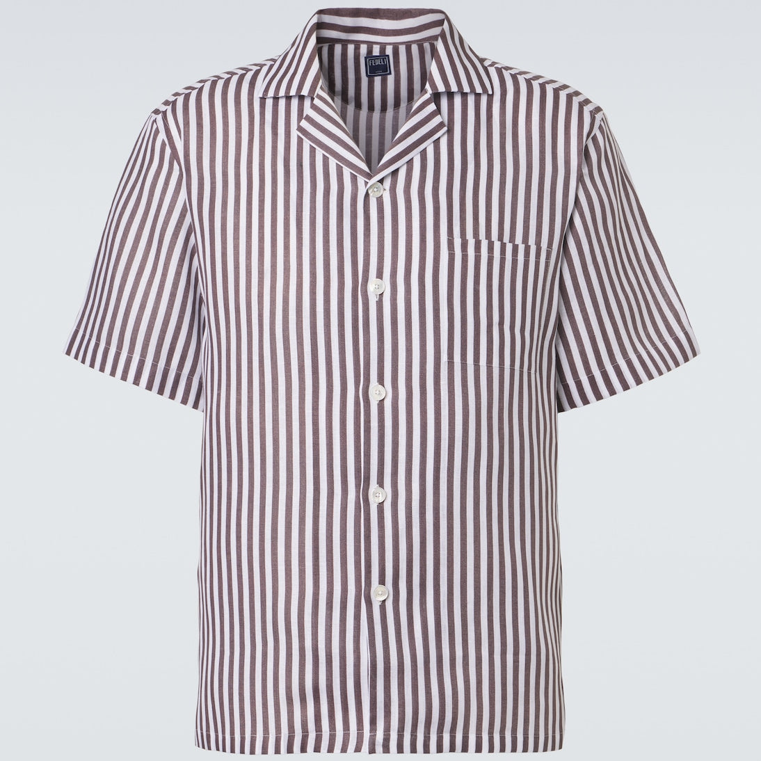 Fedeli - Striped linen bowling shirt