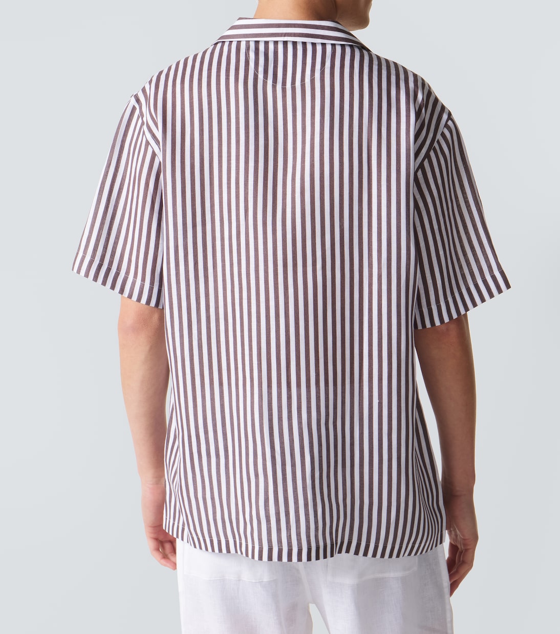 Fedeli - Striped linen bowling shirt