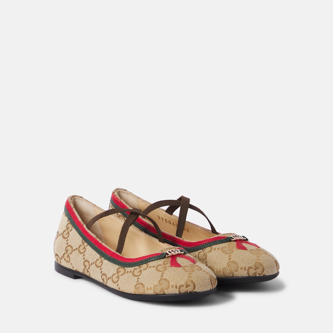 Gucci Kids - Web Stripe GG canvas ballet flats