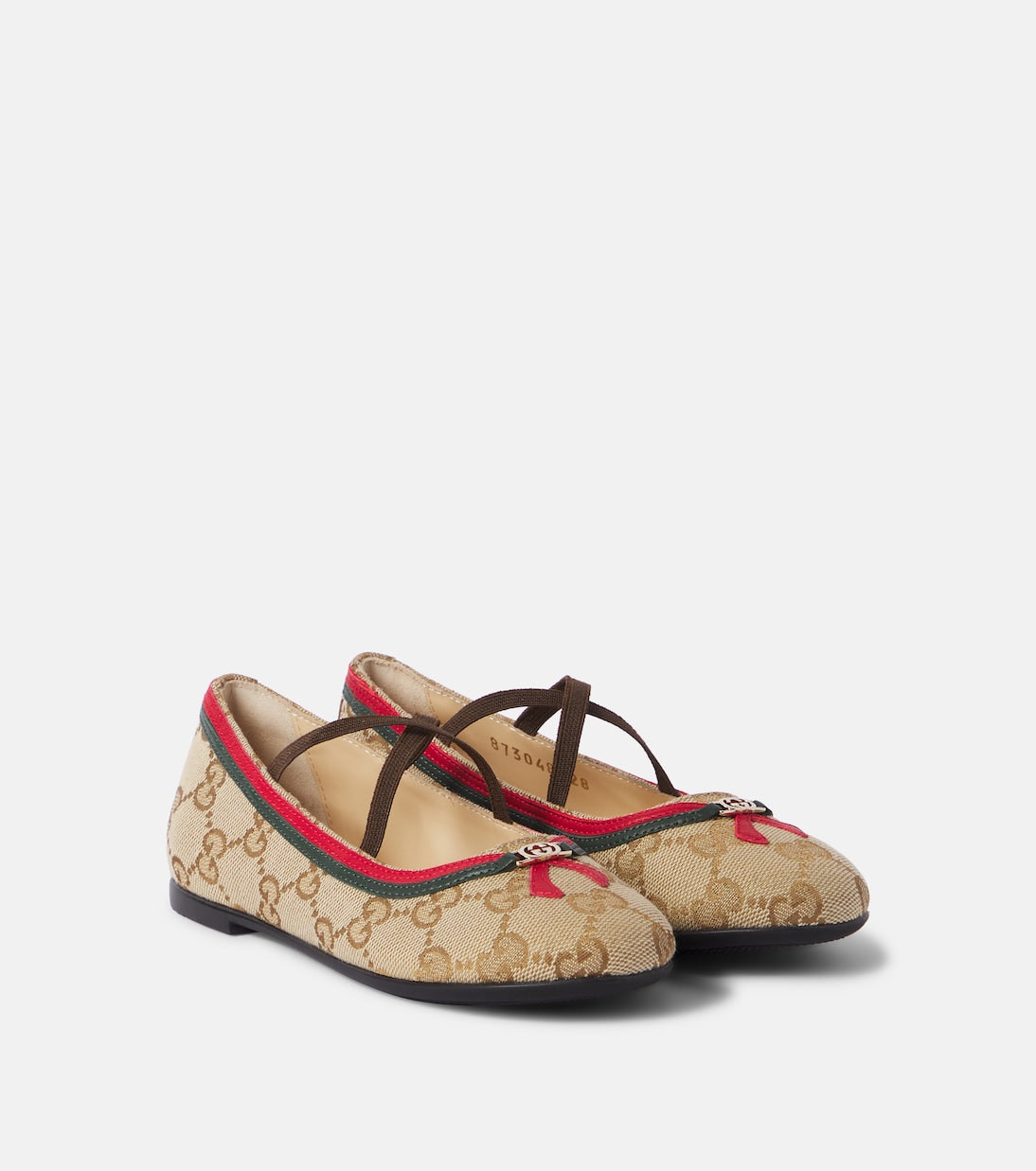 Gucci Kids - Web Stripe GG canvas ballet flats