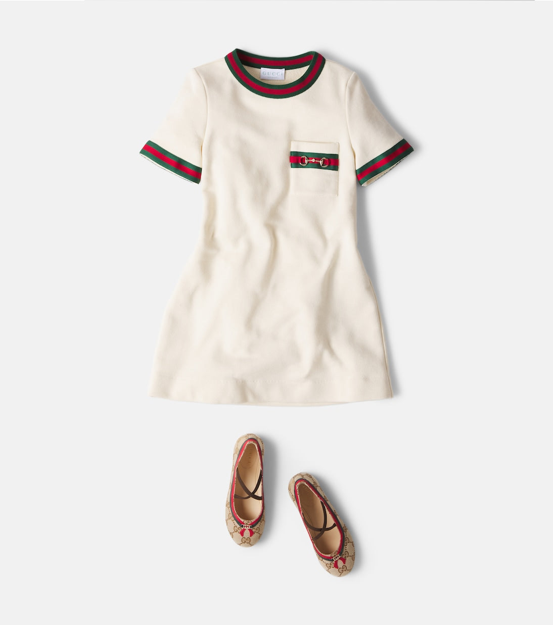 Gucci Kids - Web Stripe GG canvas ballet flats