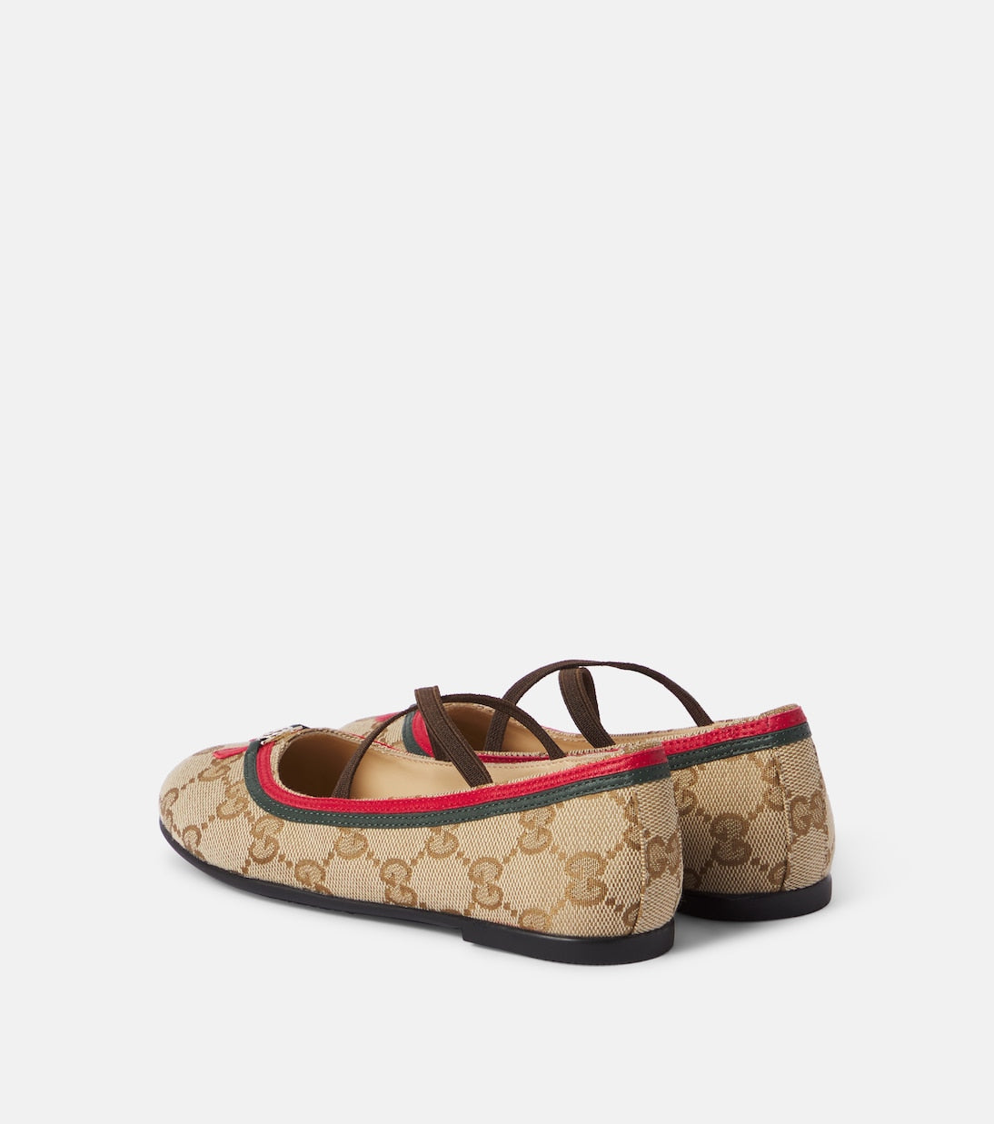 Gucci Kids - Web Stripe GG canvas ballet flats