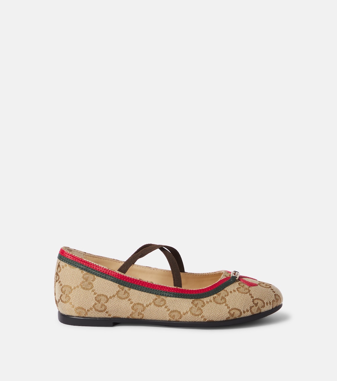 Gucci Kids - Web Stripe GG canvas ballet flats