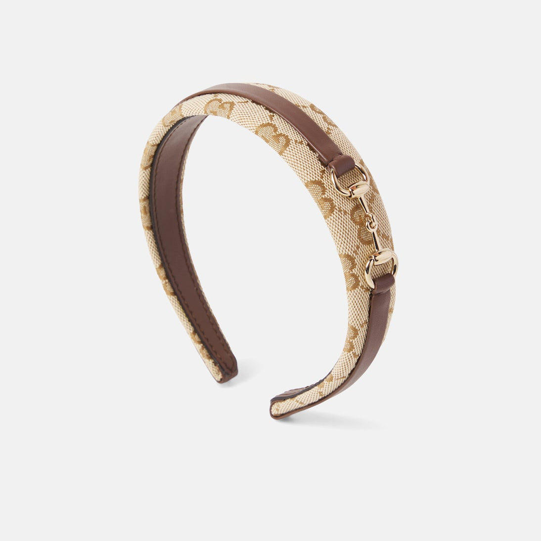 Gucci Kids - Horsebit leather-trimmed GG canvas headband