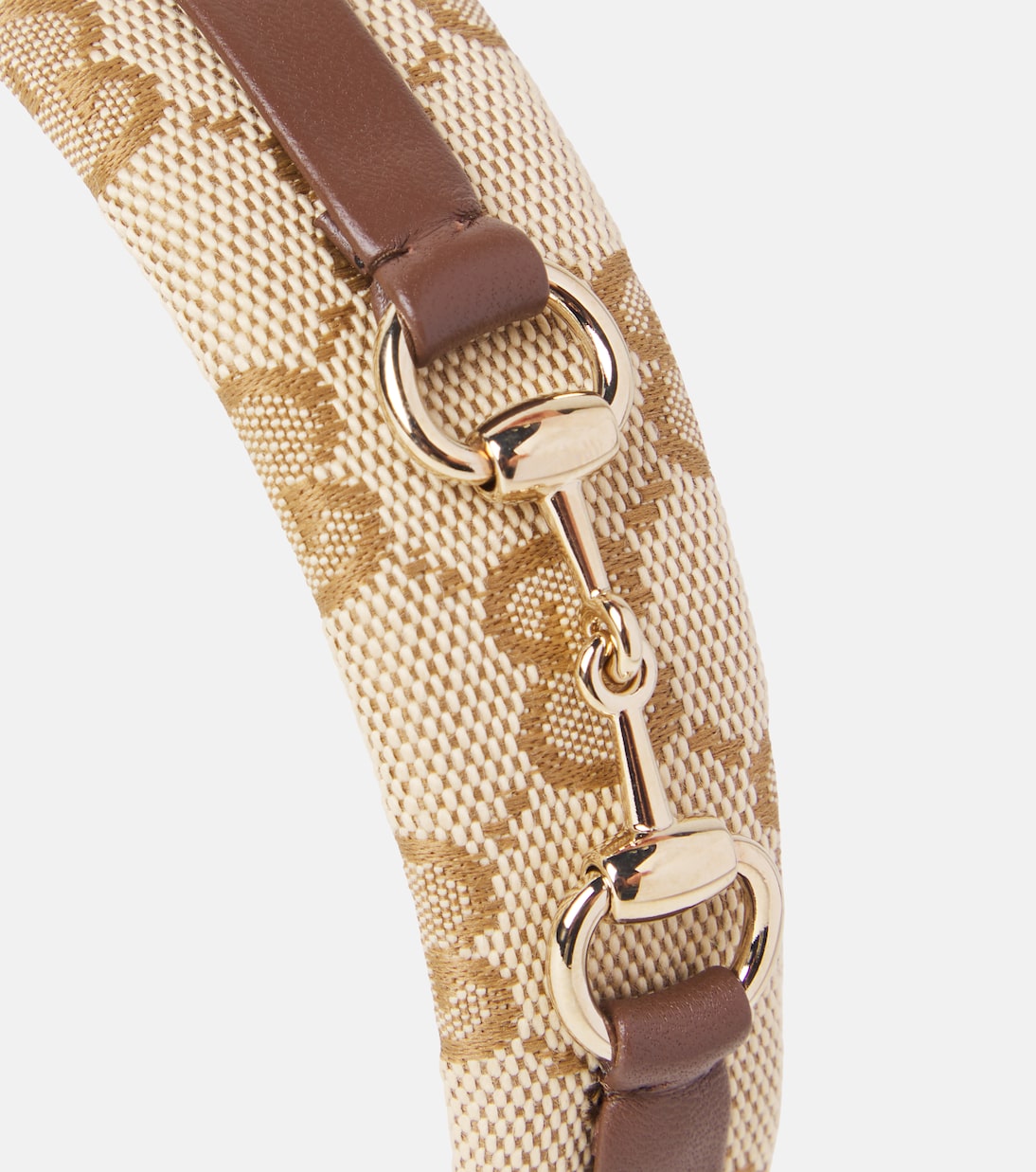 Gucci Kids - Horsebit leather-trimmed GG canvas headband