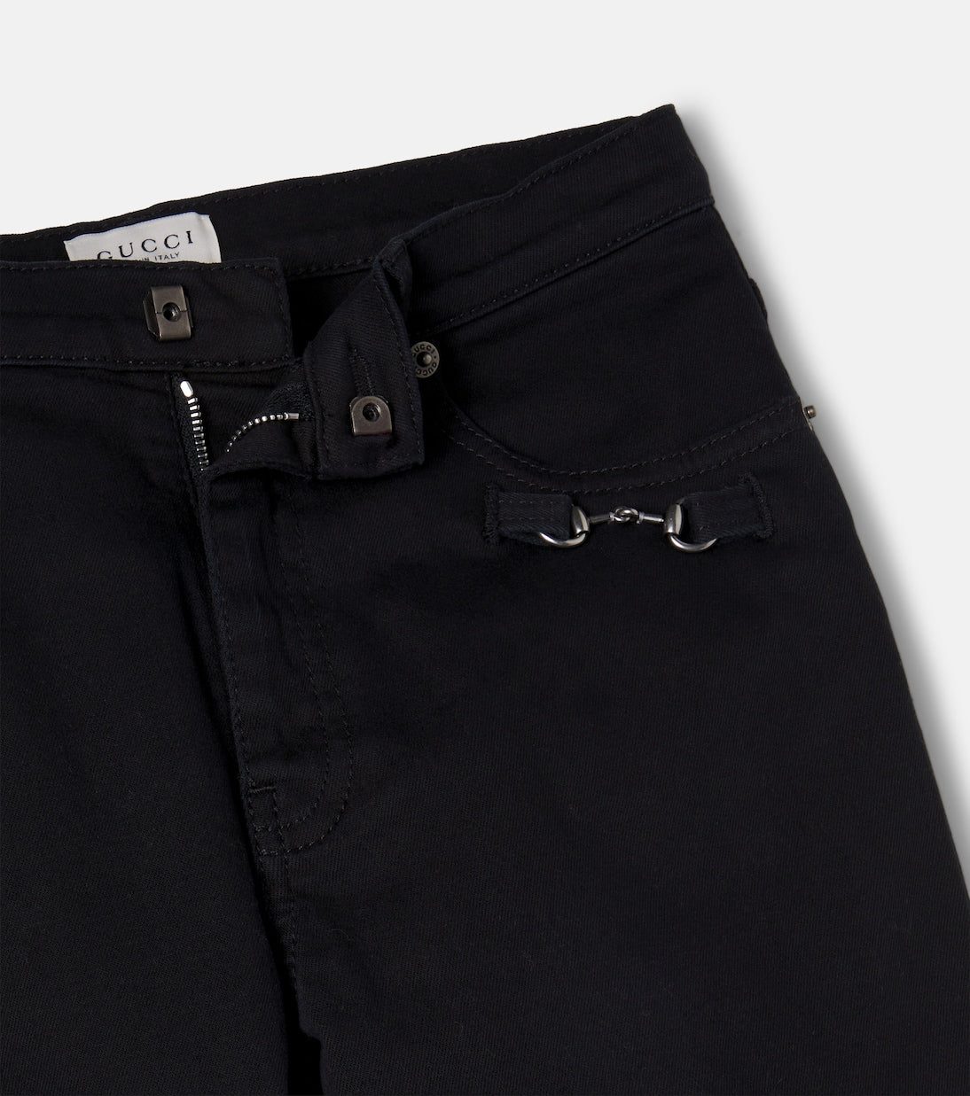 Gucci Kids - Horsebit cotton-blend jeans