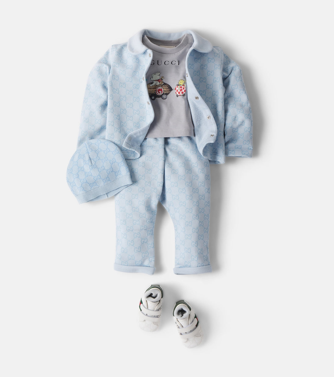 Gucci Kids - Baby GG jacquard cotton and wool beanie