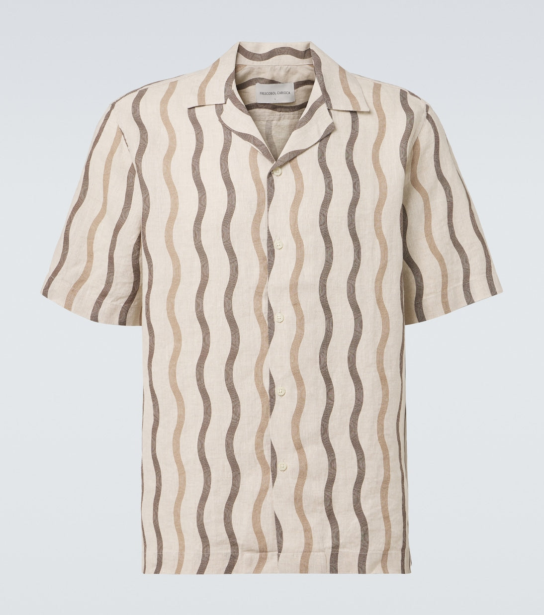 Frescobol Carioca - Roberto printed linen bowling shirt