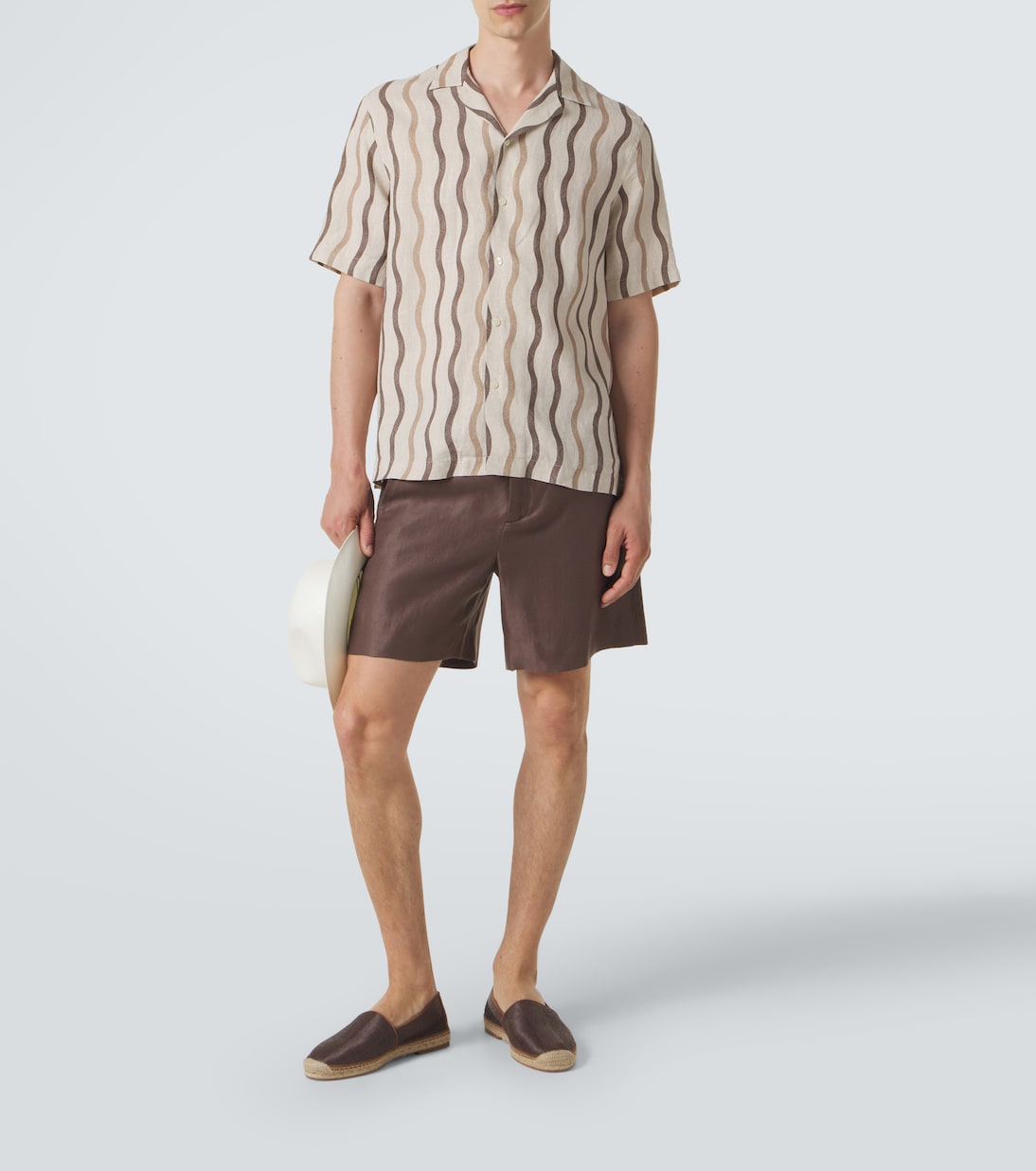Frescobol Carioca - Roberto printed linen bowling shirt