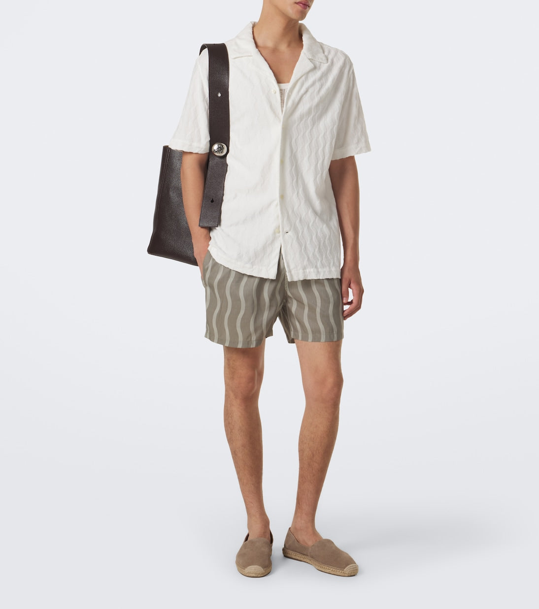 Frescobol Carioca - Terry-trimmed cotton-blend bowling shirt
