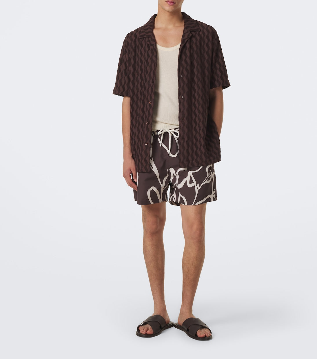 Frescobol Carioca - Terry-trimmed cotton-blend bowling shirt