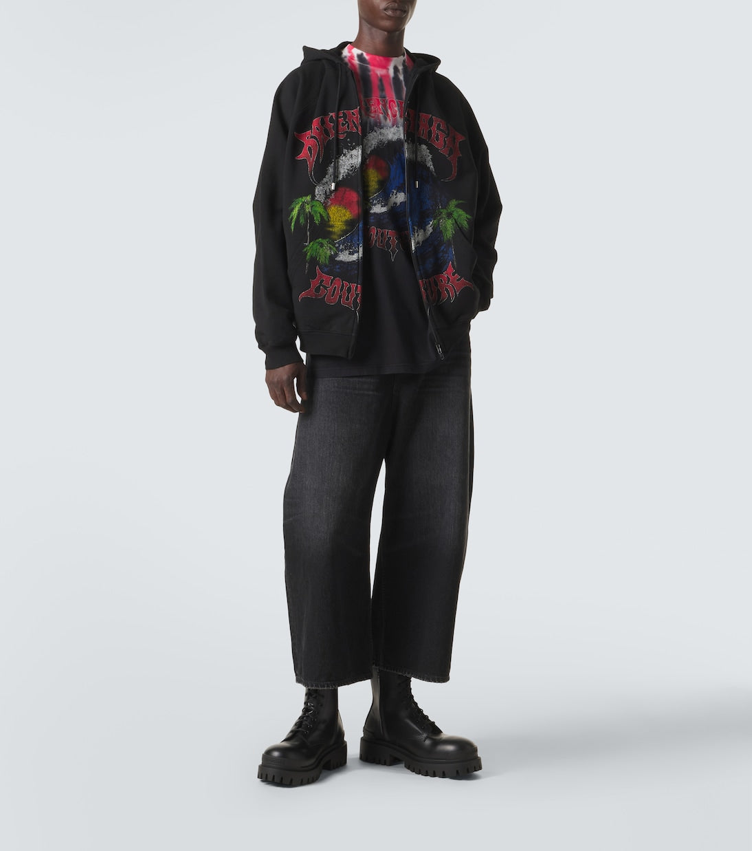 Balenciaga - Logo cotton jersey zip-up hoodie