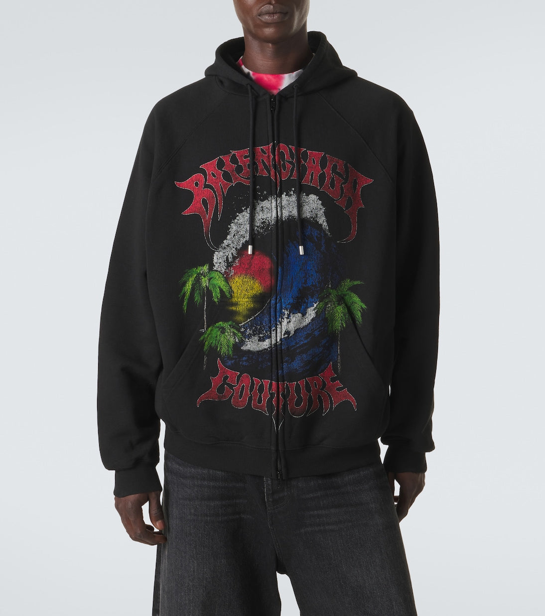 Balenciaga - Logo cotton jersey zip-up hoodie