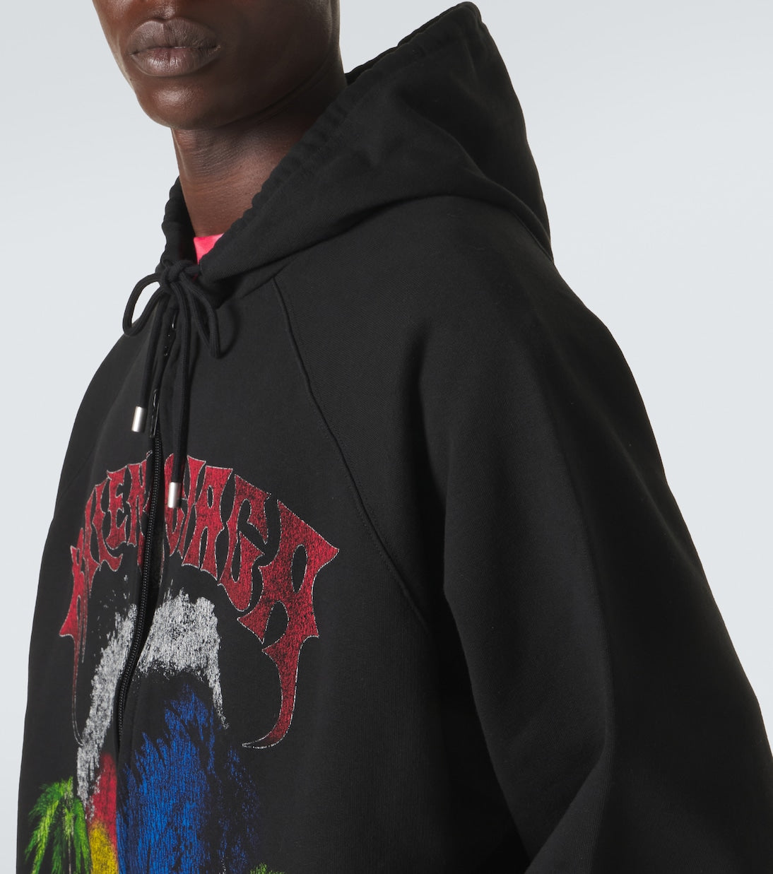 Balenciaga - Logo cotton jersey zip-up hoodie