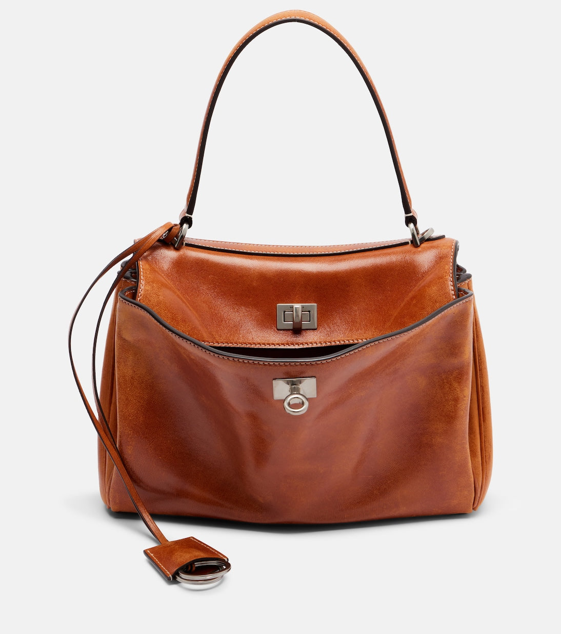 Balenciaga - Rodeo Small leather top-handle bag